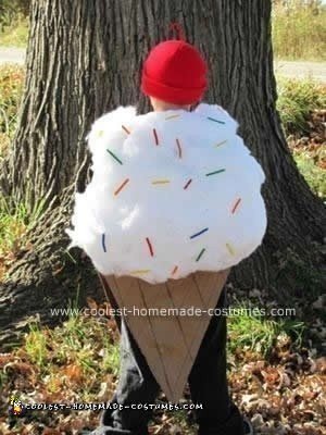 Homemade Ice Cream Cone with Sprinkles and Cherry Top Costume
