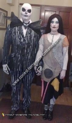 Homemade Jack Skellington and Sally Costume