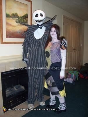 Homemade Jack Skellington and Sally Halloween Costumes