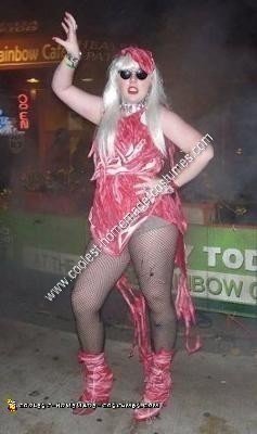 Homemade Lady Gaga Meat Adult Dress Halloween Costume Idea