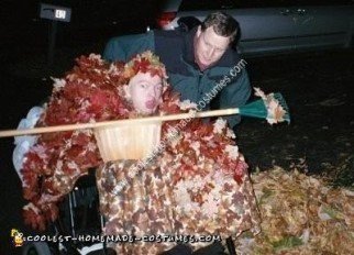 Homemade Leaf Pile Wheelchair Costume