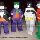 Homemade Lego Batman, Robin, Joker and Penguin Costumes