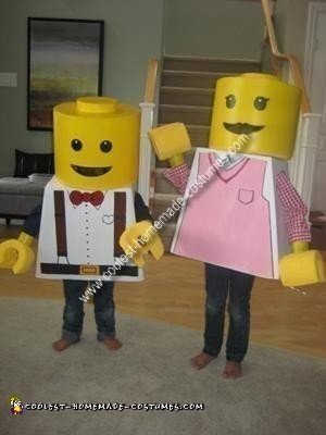 Homemade Lego Boy and Girl Minifig Couple Costume