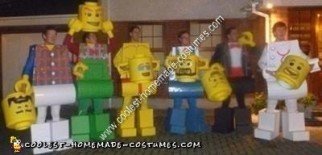 Homemade Lego Men Adult Group Costume Idea
