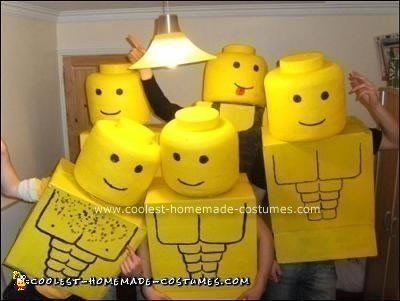 Homemade Lego Men Group Halloween Costume