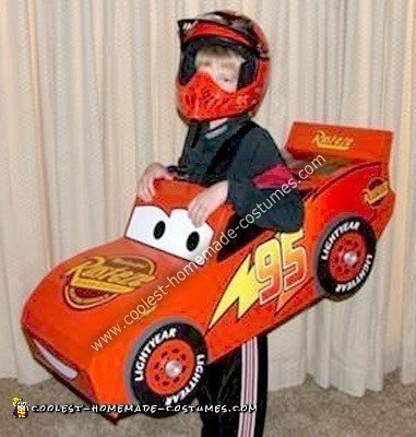 Homemade Lightning McQueen Race Car Costume