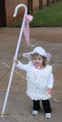 Homemade Little Bo Peep and Her Lost Sheep Costume