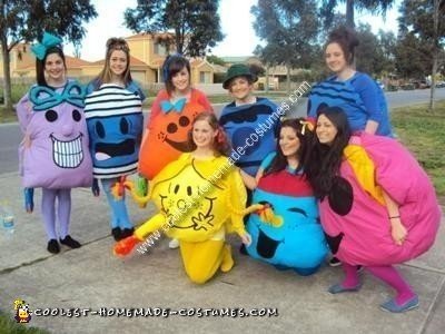 Homemade Little Miss and Mr Men Group Costumes
