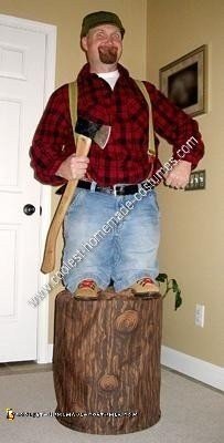 Homemade Little Paul Bunyan Optical Illusion Halloween Costume Idea