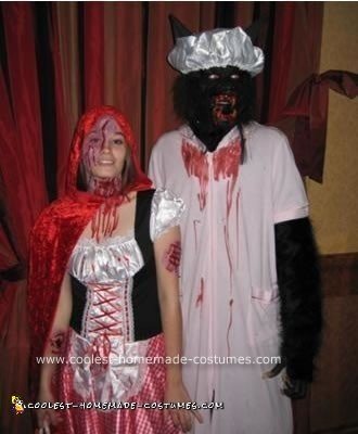 Homemade Little Red Riding Hood and Big Bad Wolf Couple Halloween Costume