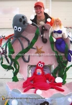Homemade Lobster in a Clam Shell Baby Costume