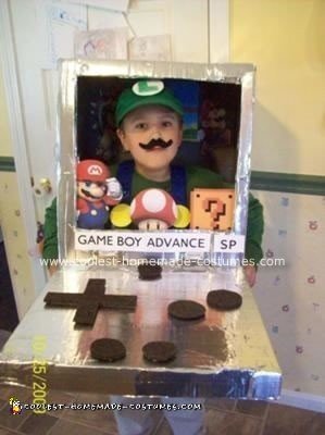 Homemade Luigi Inside the Game Boy Costume