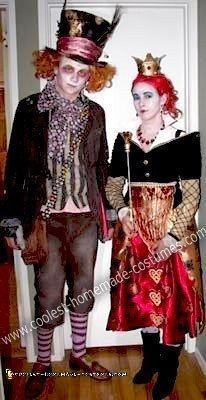 Homemade Mad Hatter and Queen of Hearts Costumes