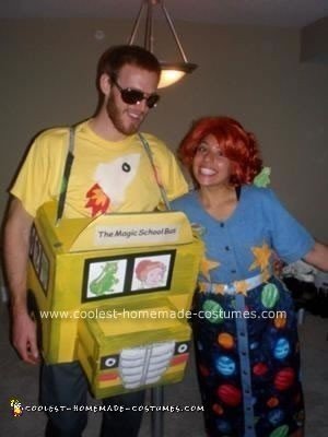 Homemade Magic School Bus and Ms Frizzle Couple Costume