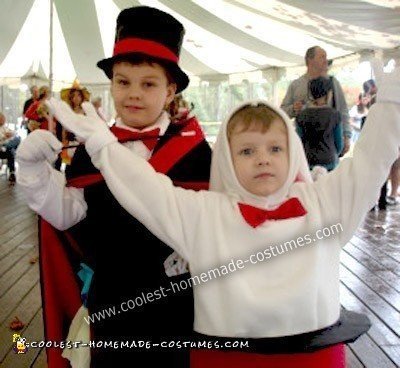 Homemade Magician and Rabbit in Hat Costume