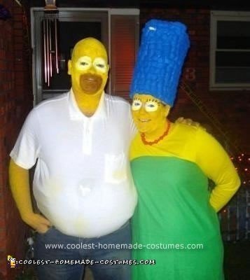 Homemade Marge and Homer Simpson Costume