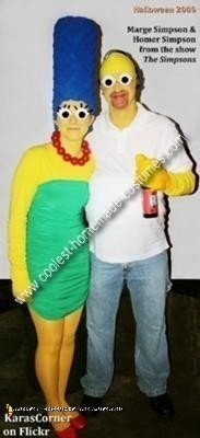 Homemade Marge and Homer Simpson Couples Costume