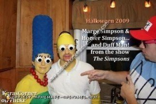 Homemade Marge and Homer Simpson Couples Costume