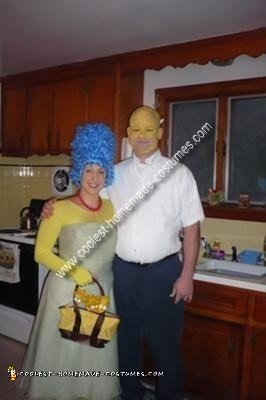 Homemade Marge and Homer Simpson Costumes