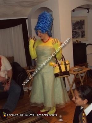 Homemade Marge and Homer Simpson Costumes