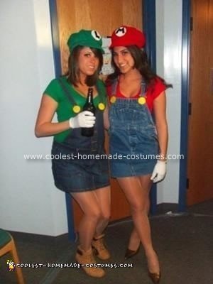 Homemade Mario and Luigi Couple Costume