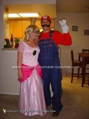 Homemade Mario and Princess Peach Costumes