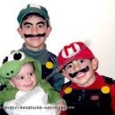 Homemade Mario, Luigi, and Yoshi Family Costume