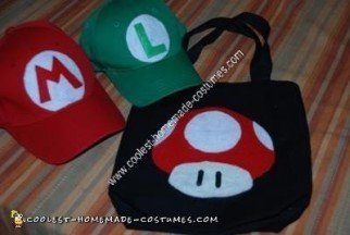 Homemade Mario, Luigi, Toad and Princess Daisy Group Costume