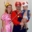 Homemade Mario, Peach and Toad Family Costume