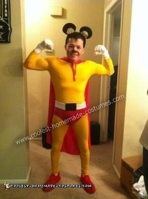 Homemade Mighty Mouse Costume