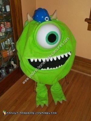 Homemade Mike Wazowski Halloween Costume Idea