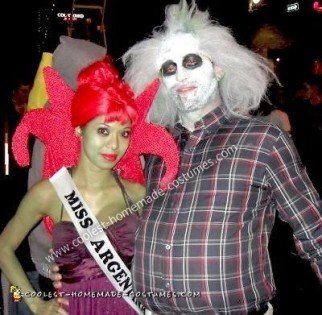 Coolest Homemade Miss Argentina and Beetlejuice Couple Costume