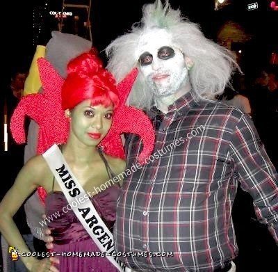 Homemade Miss Argentina and Beetlejuice Couple Costume