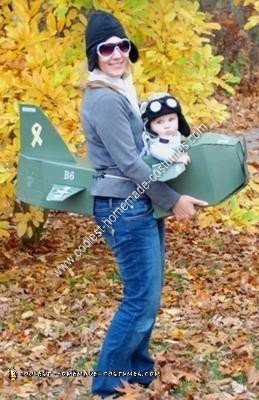 Homemade Mom and Baby Aviator Costumes