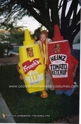 Homemade Mustard, Ketchup and Weeny Family Costume