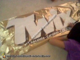 Homemade No-Sew Twix Costume