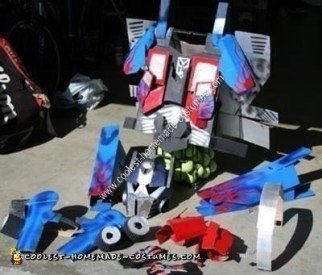 Homemade Optimus Prime Adult Halloween Costume Idea