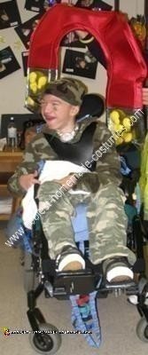 Homemade Paratrooper and Chick Magnet Wheelchair Costume