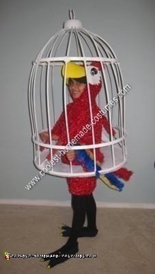 Homemade Parrot in a Cage Halloween Costume Idea
