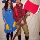 Homemade Paul Bunyan and Babe The Blue Ox Couple Costumes
