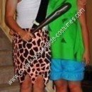 Homemade Pebbles and Bam Bam Couple Halloween Costume