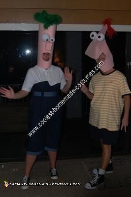 Homemade Phineas and Ferb Couple Halloween Costume Idea