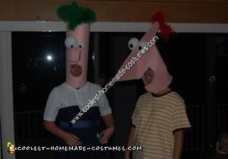 Homemade Phineas and Ferb Couple Halloween Costume Idea