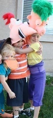 Coolest Homemade Phineas and Ferb with Agent P Group Costume