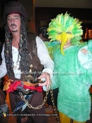 Homemade Pirate and Parrot Couple Costume