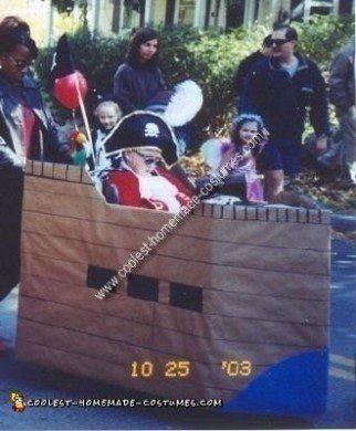 Homemade Pirate in a Ship Wheelchair Costume