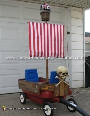 Homemade Pirate Ship Wagon and Pirate Costume