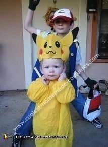 Homemade Pokemon, Pikachu and Ash Group Costume