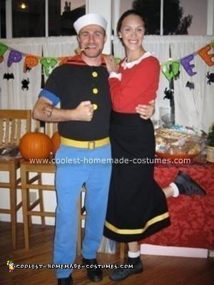 Homemade Popeye and Olive Oyl Costumes