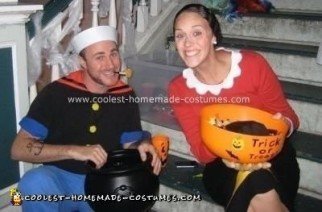 Homemade Popeye and Olive Oyl Costumes